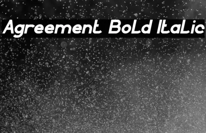 Agreement Bold Italic Example 2