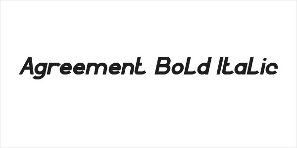 Agreement Bold Italic Logo