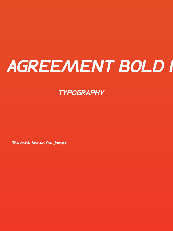 Agreement Bold Italic Poster