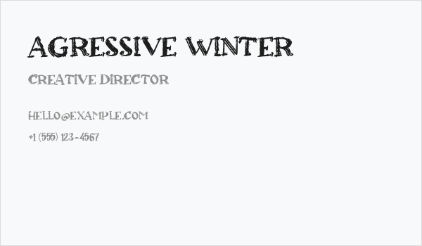 Agressive Winter Business Card