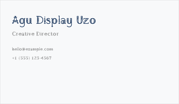 Agu Display Uzo Business Card