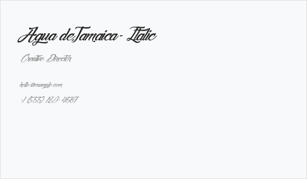 Agua deJamaica-Italic Business Card