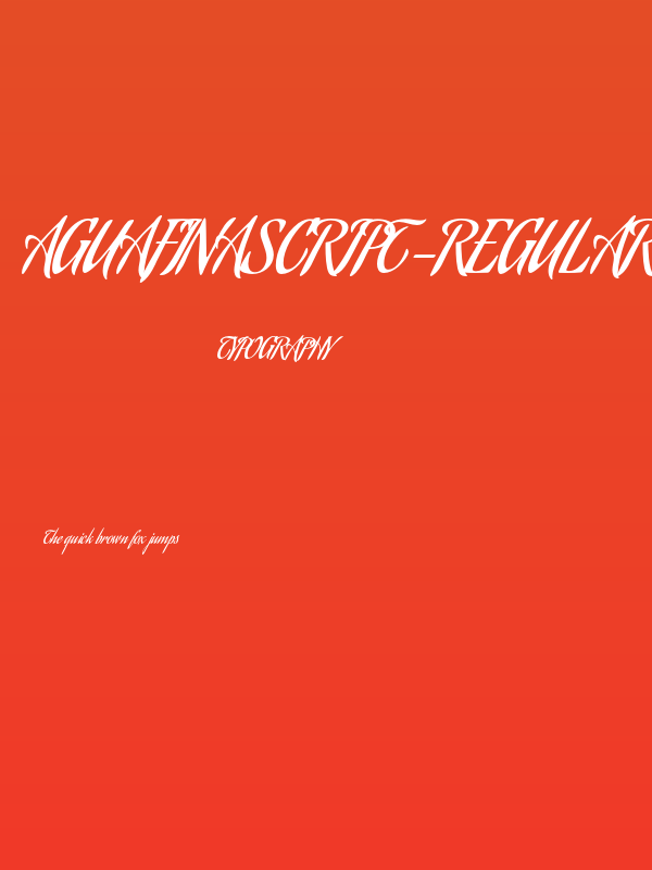 AguafinaScript-Regular Poster