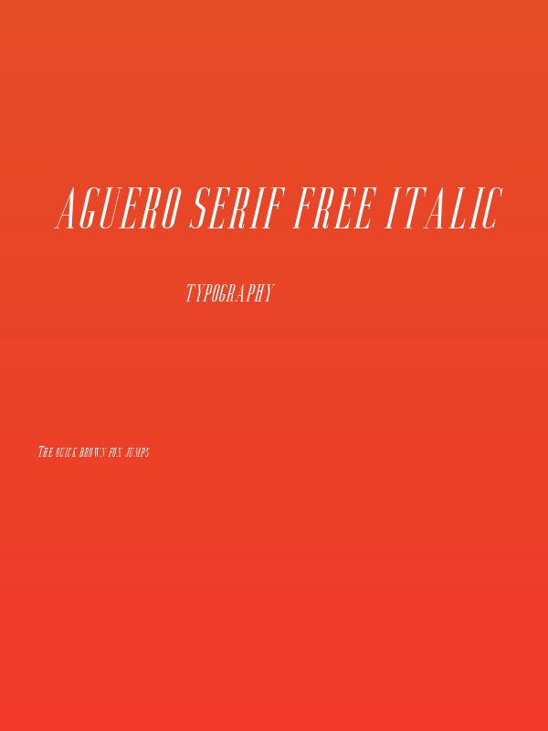 Aguero Serif Free Italic Poster