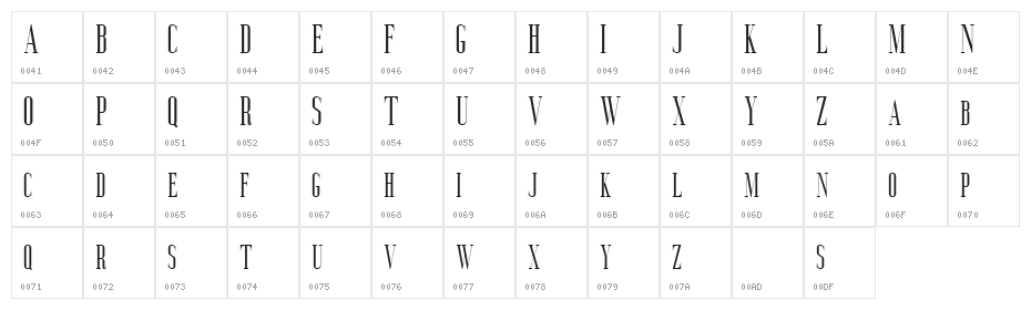 Aguero Serif Free Regular Character Map