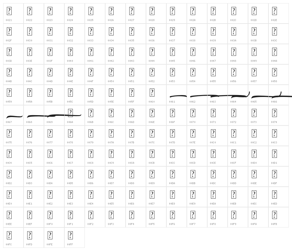 AgustinSwash Character Map