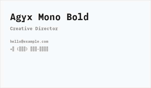 Agyx Mono Bold Business Card
