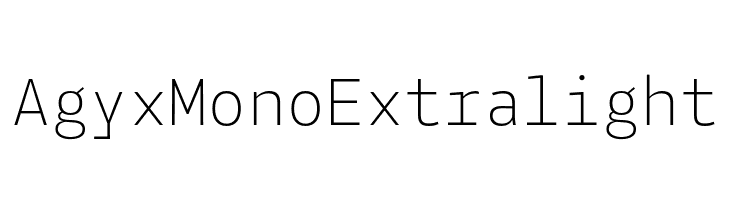 Agyx Mono Extralight  les polices de caractères gratuit tlcharger