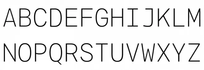 Agyx Mono Extralight フォント 大文字