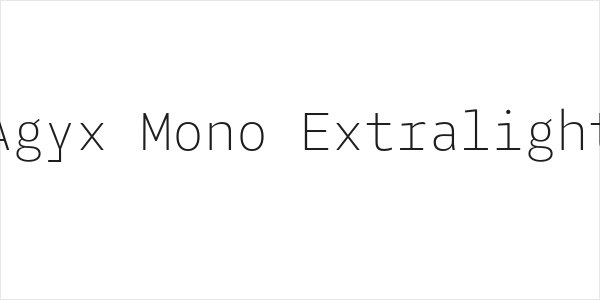 Agyx Mono Extralight Logo