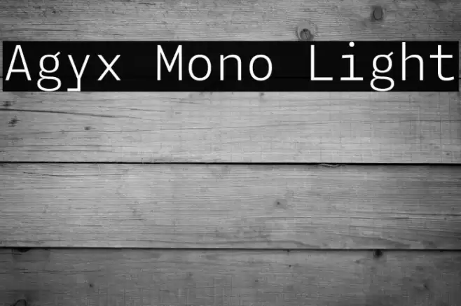 Agyx Mono Light Font examples