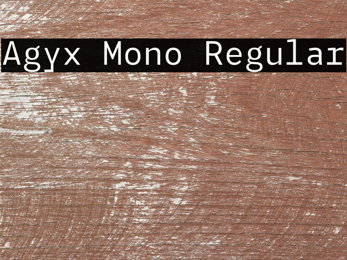 Agyx Mono Regular Example 3
