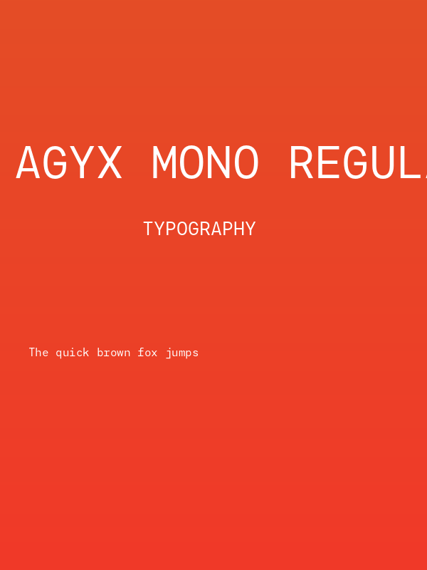 Agyx Mono Regular Poster