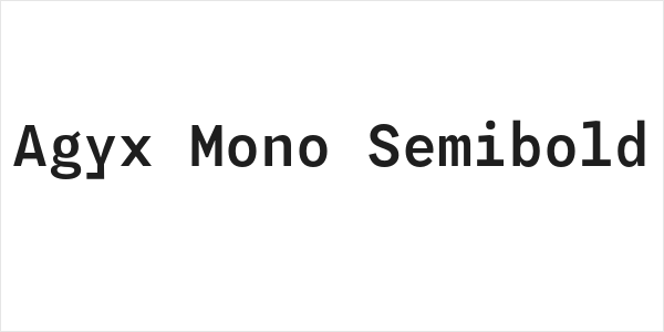 Agyx Mono Semibold Logo