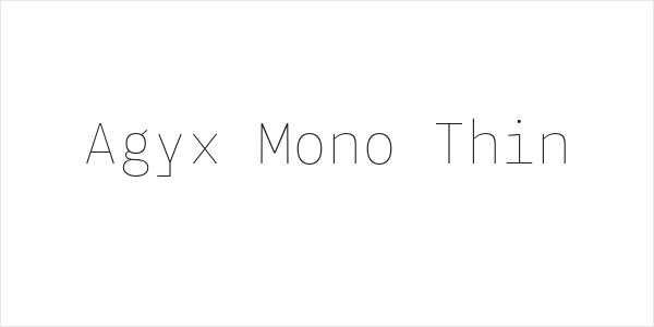 Agyx Mono Thin Logo