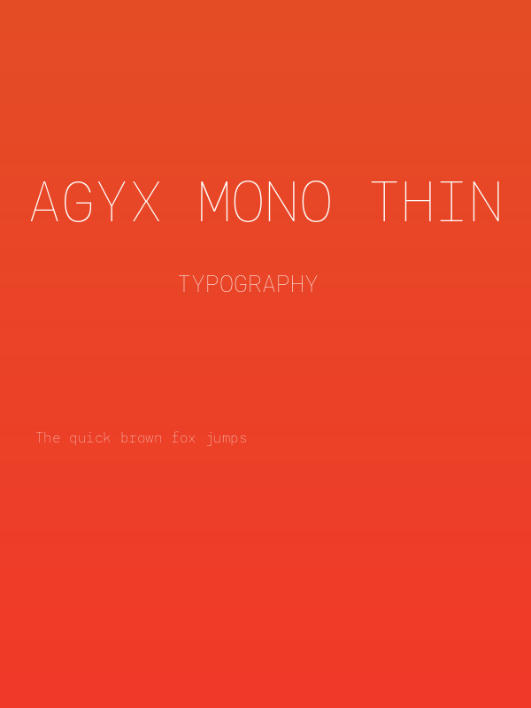 Agyx Mono Thin Poster