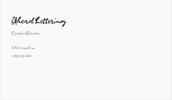 Ahead Lettering Business Card