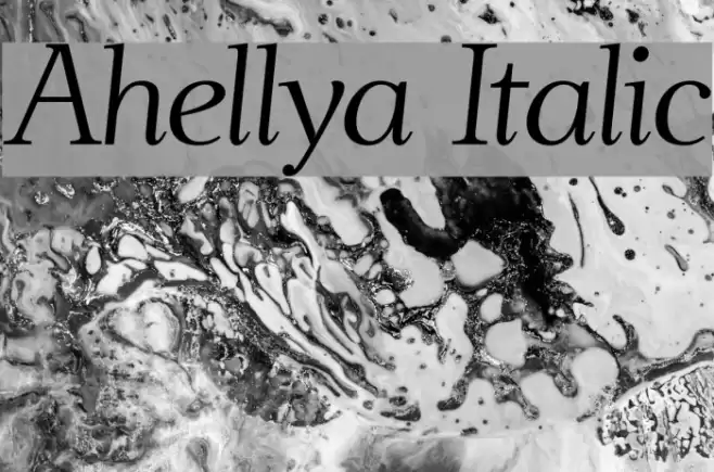 Ahellya Italic Caratteri examples