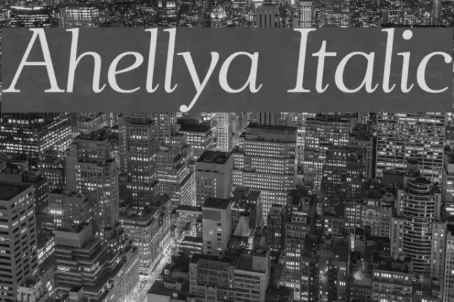 Ahellya Italic Caratteri examples