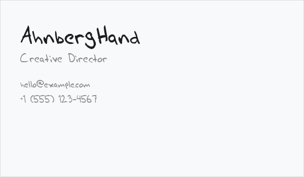 AhnbergHand Business Card