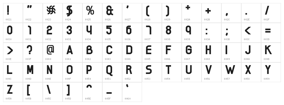 AI kelso B Character Map