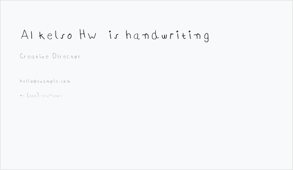 AI kelso HW  is handwriting Business Card