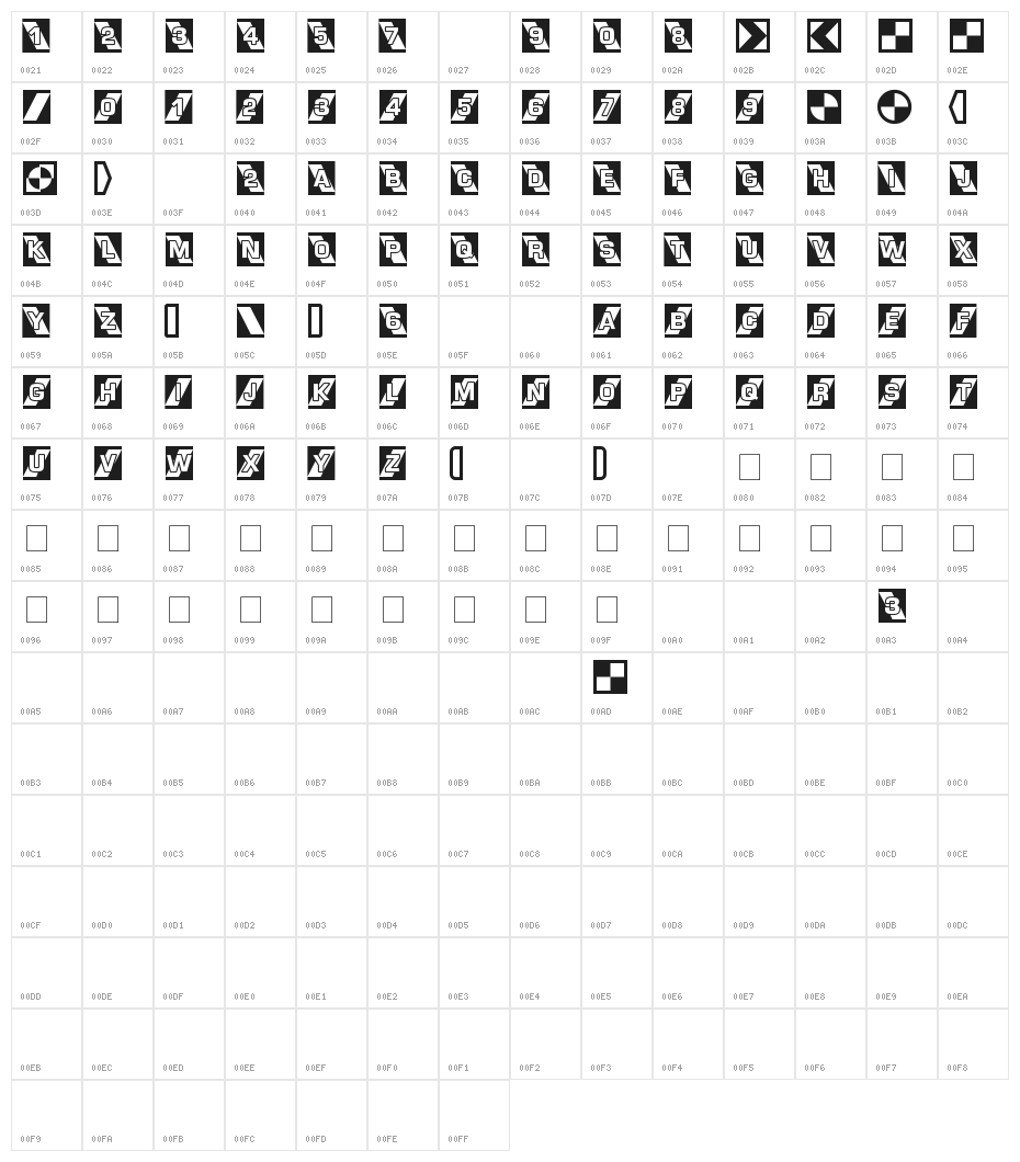 AIRLOCK Character Map