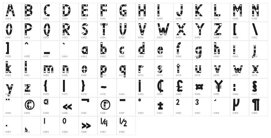 AIRLOVE - Personal Use Character Map
