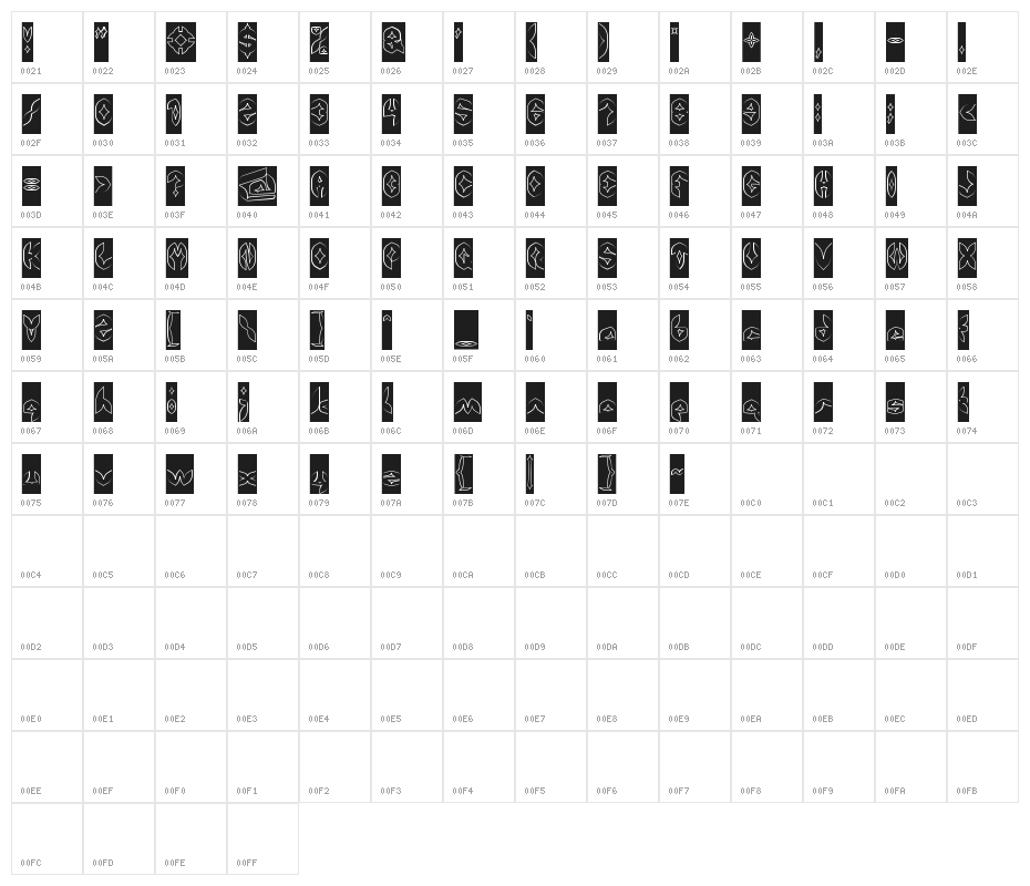 AIRPLANE-Hollow-Inverse Character Map