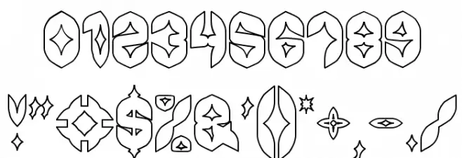 AIRPLANE-Hollow Font OTHER CHARS