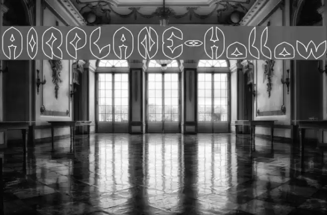 AIRPLANE-Hollow Font examples