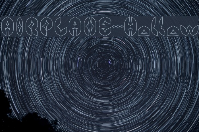 AIRPLANE-Hollow Font examples