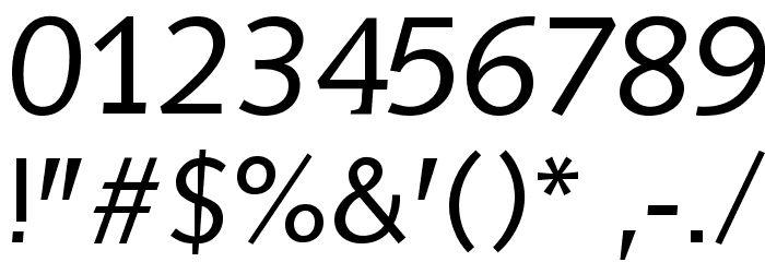 AidaSerifObliqueMedium Font OTHER CHARS