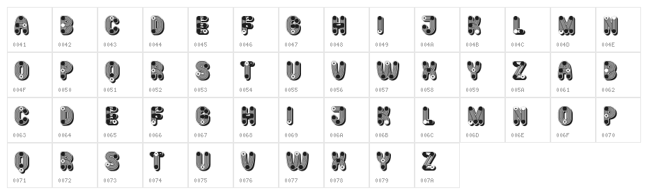 Aiday Regular Character Map