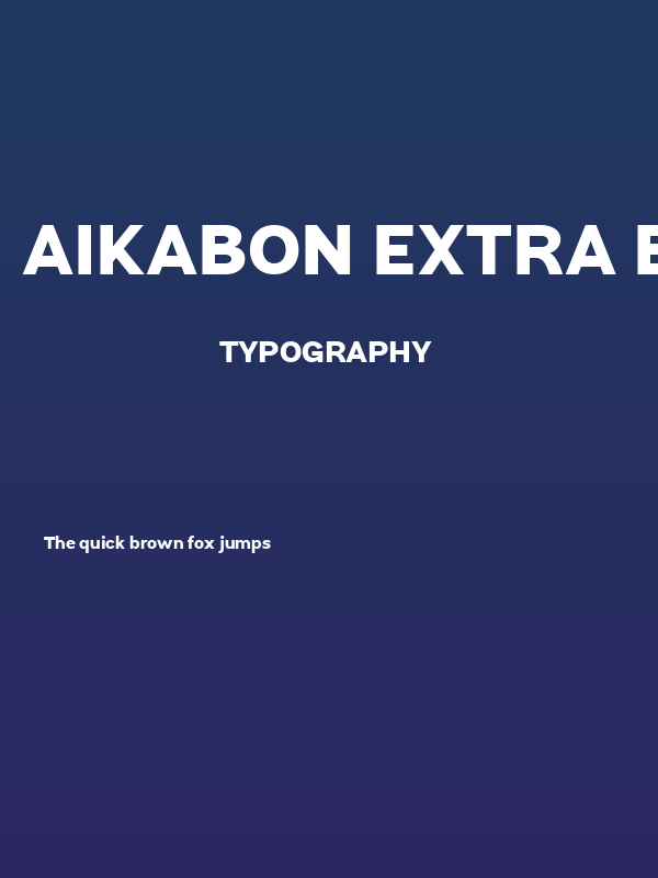 Aikabon Extra Bold Poster