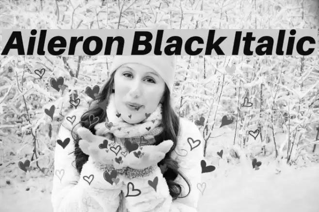 Aileron Black Italic Font examples