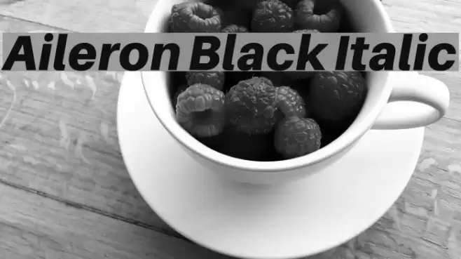 Aileron Black Italic Font examples