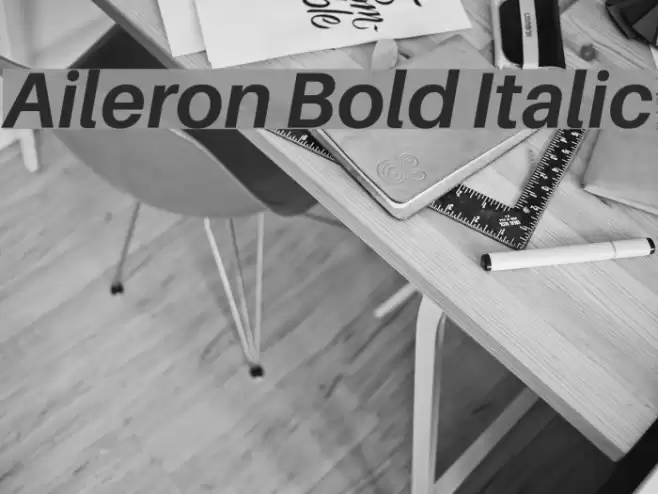 Aileron Bold Italic Font examples