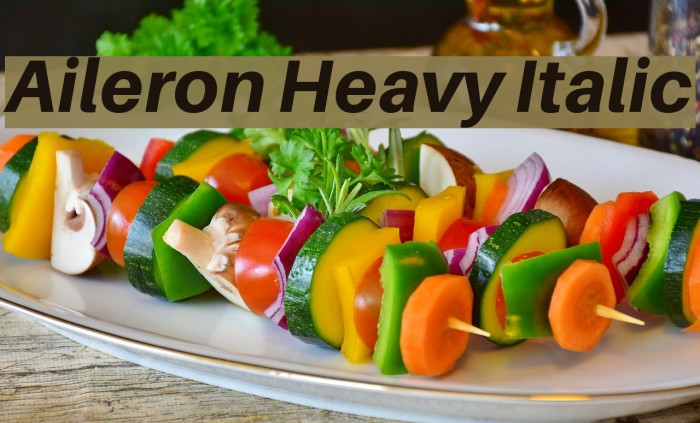 Aileron Heavy Italic Font examples