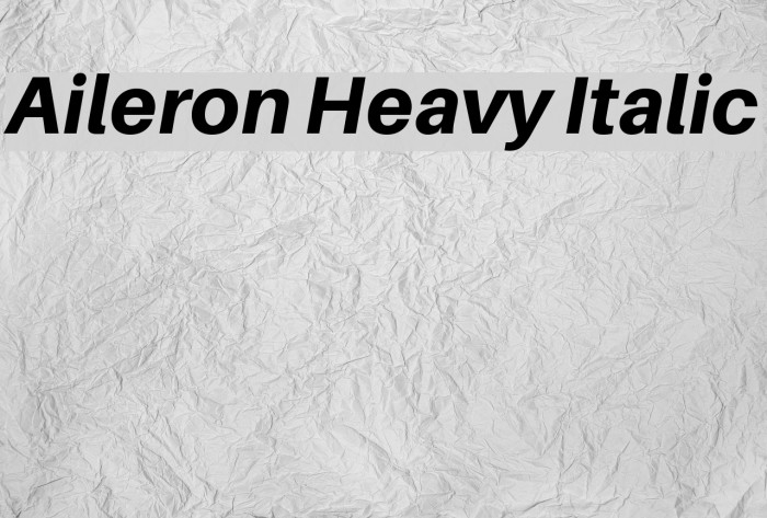 Aileron Heavy Italic Font examples