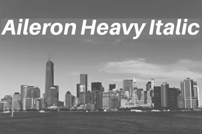 Aileron Heavy Italic Font examples