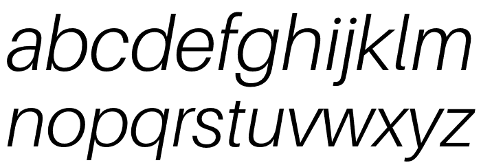 Aileron Light Italic Font LOWERCASE
