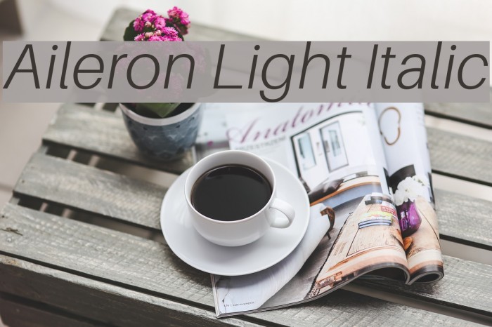 Aileron Light Italic Font examples