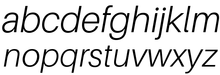Aileron Light Italic Font LOWERCASE