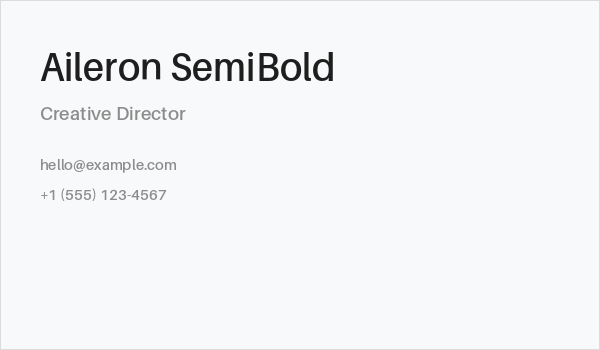 Aileron SemiBold Business Card