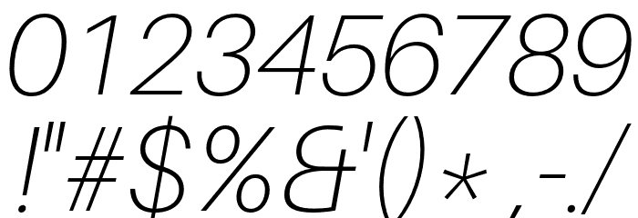 Aileron Thin Italic Font OTHER CHARS