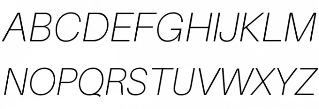 Aileron Thin Italic Fuentes MAYÚSCULAS