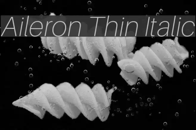 Aileron Thin Italic Font examples
