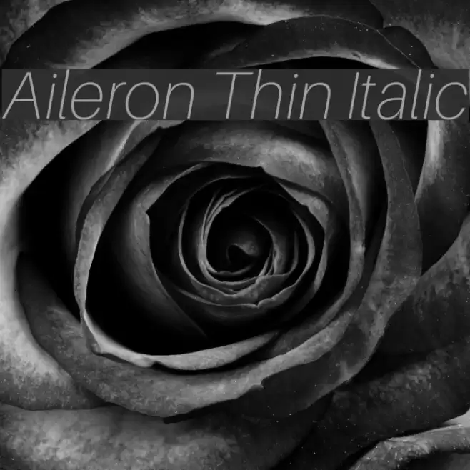 Aileron Thin Italic Font examples