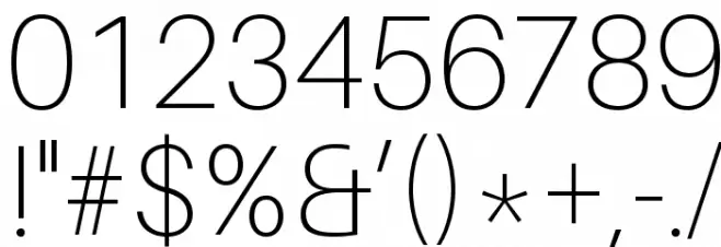 Aileron Thin Font OTHER CHARS